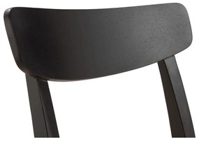 Čierne jedálenské stoličky v súprave 2 ks z kaučukového dreva Biel – MOME