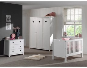 Biela detská šatníková skriňa 159x191x57 cm Amori – Vipack