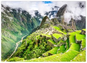 Sklenený obraz - Machu Picchu (70x50 cm)