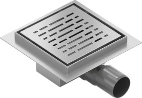 Mexen Flat-Q M01 štvorcová podlahová vpust 15 x 15 cm, brúsená oceľ - 1010315