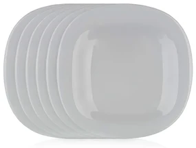 Luminarc Hranatý dezertný tanier CARINE 19 cm, 6 ks, sivá