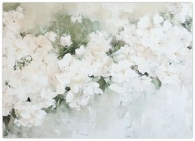 Obraz - Abstrakcia bielych kvetov (70x50 cm)