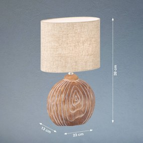 Stolová lampa Tobse farba dreva/piesková 39 cm