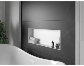 Mexen X-Wall-NR, polička na zapustenie pod obklad bez goliera 90 x 30 cm, biela, 1921903010