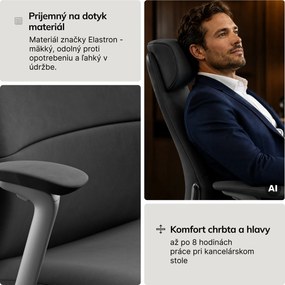 Kreslo kancelárske čalúnené riaditeľské sivé: COMMAND
