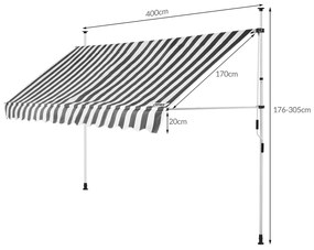 InternetovaZahrada Markíza bielo sivá - 400 cm