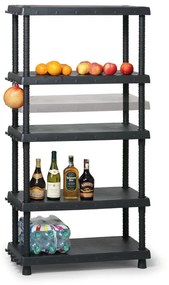 Plastový regál, nastaviteľné police, 1645 x 820 x 400 mm