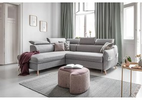 Svetlosivá rozkladacia rohová pohovka (ľavý roh) Sweet Harmony – Miuform