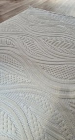 HU Krémovo, béžový moderný koberec TWIST CREAM 31204A Rozmer: 60x100 cm