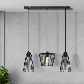 Luster na lanku TORRI 3xE27/15W/230V čierna