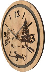 Hodiny na stenu do obývačky - Príroda a les | GRUN: HDF - Javor 30 cm 4799-115371 HDF0609-čiene-ruky