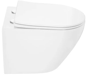 Gamma Mut-303, závesná WC misa Tornado/Rimless 490x360x345 mm + SLIM toaletné sedadlo, biela lesklá, GMA-MUT-303