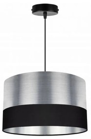 Moderná kovová závesná lampa zdobená látkou