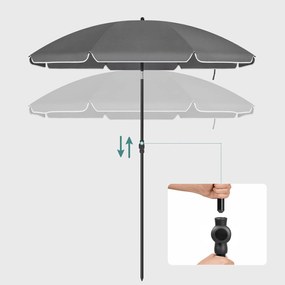 Slnečník SOLARA, Ø160cm, šedá SongmicsHome