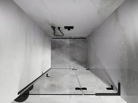 Mexen, Mexen Lunar L výklopné pravé sprchové dvere 70 cm, transparentné, pištoľový kov - 834L-070-000-95-00-P