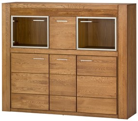 Komoda Velvet II 48 161 cm z masivu s LED osvětlením dub Rustikal