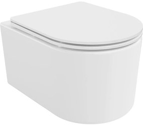 Mexen SOFIA Rimless závesná wc misa so sedátkom s pomalým zatváraním, 49 x 37 cm, biela, 30540300
