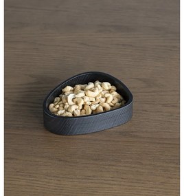 Čierny dekoratívny drevený úložný box 14x12,5x3 cm Curve S – LIND DNA