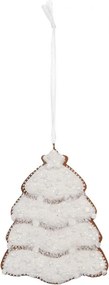 Závesná dekorácia zasnežený perníkový stromček Frosted Ginger - 8*1*10 cm