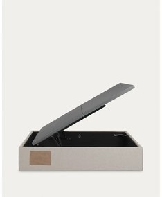 Béžová čalúnená dvojlôžková posteľ s úložným priestorom 160x200 cm Matters – Kave Home