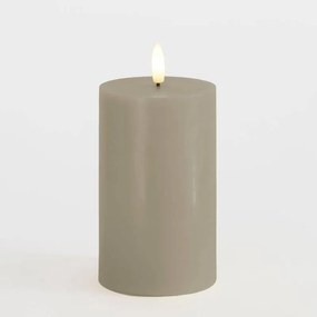 SIRIUS Vosková LED svíčka Sille, světlá šedá, 7,5 x 12,5 cm