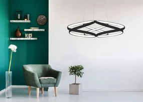 Toolight - LED závesné svietidlo APP793-CP + diaľkové ovládanie, čierna, OSW-04020
