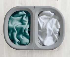 Svetlosivý látkový kôš na bielizeň 2x40 l Duo – Joseph Joseph