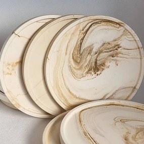 PROXIMA.store - Okrúhla tácka - JESMONITE FARBA: béžová