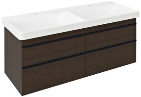 Sapho Sapho, SITIA dvojumývadlová skrinka 116x50x44,2cm, 4x zásuvka, borovica rustik, SI120-1616