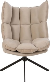 Béžové zamatové relaxačné kreslo Chair Relax Bubby Beige - 78*73*92cm