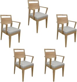 Moderné jedálenské stoličky s pod-rúčkami - set 5 ks