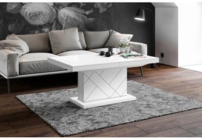 Luxusný rozkladací konferenčný stolík MATERA MAX biela lesk
