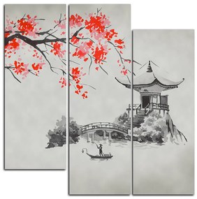 Obraz na plátne - Tradičné ilustrácie Japonsko - štvorec 360C (105x105 cm)