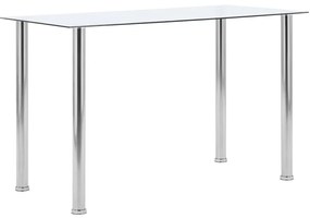 Jedálenský stôl, priehľadný 120x60x75 cm, tvrdené sklo