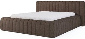 Hnedá čalúnená dvojlôžková posteľ s úložným priestorom s roštom 180x200 cm Carilla – ELTAP