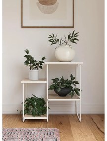 Konzolový stolík s doskou v dekore jaseňového dreva v bielo-prírodnej farbe 35x67 cm Dante – Støraa