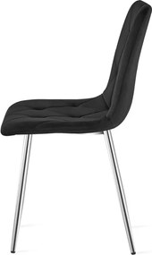 Jedálenská stolička LIBRA zamatová čierna / strieborná