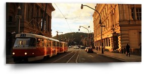 Sablio Obraz Električka v historickom meste - 110x50 cm