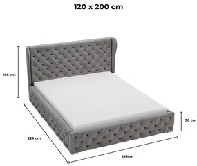 PROXIMA.store - Dizajnová čalúnená posteľ NARCISSA ROZMER: 120 x 200 cm, TYP ROŠTU: KOVOVÝ ROŠT