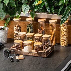 4Home Sklenená dóza na potraviny s viečkom Bamboo, 540 ml, 540 ml