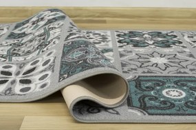 Protišmykový koberec/ behúň Patchwork tyrkysový