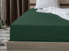 Bavlnená plachta s gumou STANDARD 90 x 200 cm tmavozelená