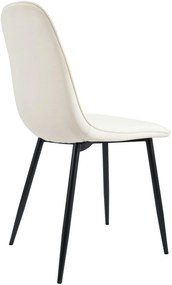 Sada 4 ks jedálenských stoličiek Maryam zamat - krémová