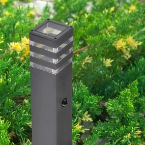 Vonkajšia lampa so senzorom TEKSAS 1xE27/12W/230V IP44 74 cm antracit