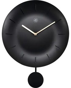 Nástenné hodiny NeXtime Bowl čierne 40 x 30cm