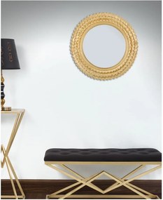 Nástenné zrkadlo v železnom ráme Mauro Ferretti Glam Lamin, ⌀ 43 cm
