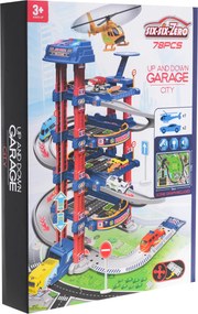 Ramiz Veľká interaktívna garáž pre deti 3+ Elektrický výťah + rohož + 2 kovové autíčka + príslušenstvo