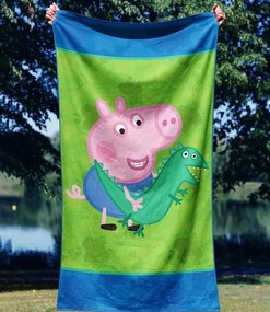 Detská osuška Prasiatko Pepina Tomík a pán Dinosaurus 70x140 cm