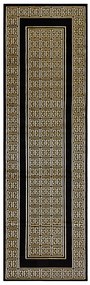 Dywany Łuszczów, Koberec behúň Gloss 6776 86 greek black/gold, 60x300, žltá, kancelária