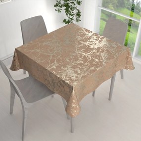 Biante Veľký zamatový štvorcový obrus Isabela IBL-016 Zlatý mramor na púdrovo béžovom 250x250 cm